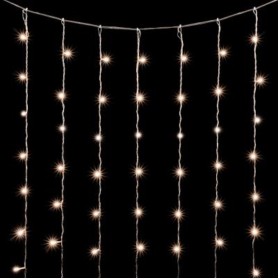 Светодиодный занавес Laitcom, 2x3 м, прозр.провод, 600 led, IP 54, мерц БЕЛЫЙ ДИОД (облегч) т.белый