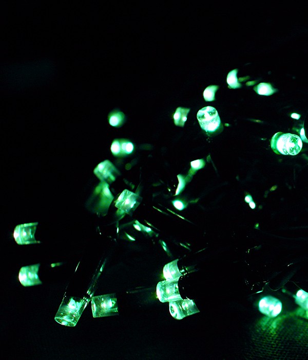 Качественная картинка Светодиодная нить Laitcom, мерцание, 10м, 100 LED, IP54, 220-230V, черн. пр., зеленый