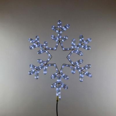 Снежинка светодиодная "Путеводная Звезда" Laitcom Ø0,5м Белая, Дюралайт на Металл. Каркасе, IP54