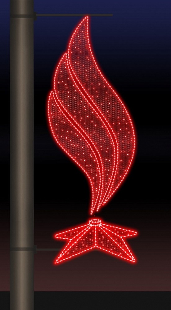 Качественная картинка Светодиодные уличные консоли ко Дню победы Rich LED Вечный огонь №1 тип 9-9 красный заполнение