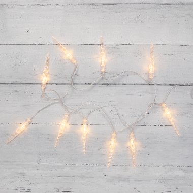 Гирлянда светодиодная Сосульки Neon-Night 1,5 м, прозрачный ПВХ, IP 20, 10 LED, т.белый, 2хАА (нет)