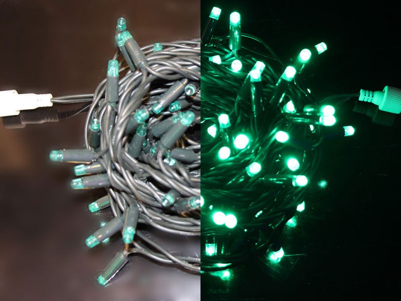 Качественная картинка Светодиодные гирлянды RichLed Нить 10 м, 220 В, пост.свеч, IP54, прозр.провод, цвет зеленый