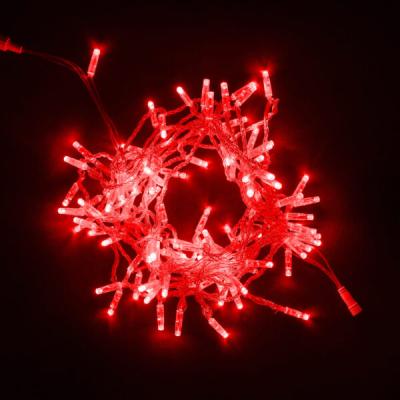 Светодиодная нить Laitcom, с колпачком 10м, 100 LED, 24V, IP65, прозр. пр., красный