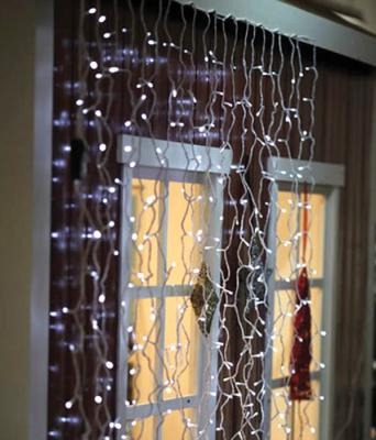 Светодиодный занавес Laitcom (без Т-коннектора) 2x3м, 600 LED, IP54, прозр. пр., тепл. белый