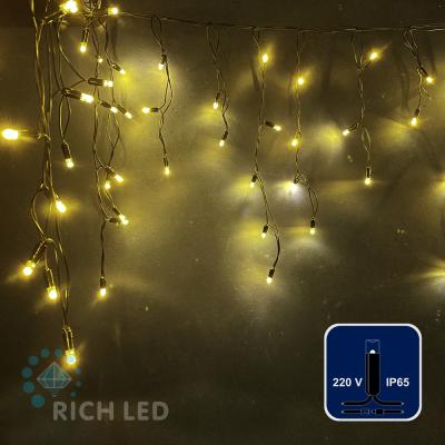 Светодиодная бахрома Rich LED 3*0.5 м, пост. свечение, черн. провод, IP65, теп белый RL-i3*0.5-CB/WW