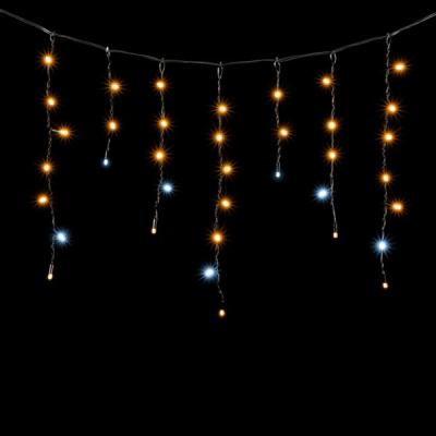 Светодиодная бахрома Laitcom с колпачком 3,1x0,5 м, черн.провод, 120 led, мерц белого диода, желтый