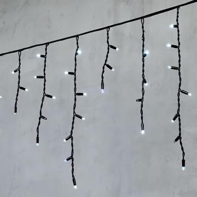 Светодиодная бахрома Laitcom 3,1 x 0,5 м, черн.провод каучук, 120 led, IP65, белый с мерц
