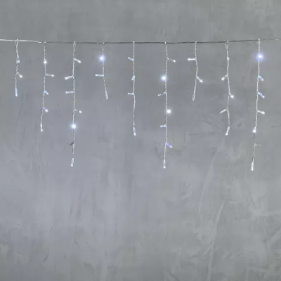 Светодиодная бахрома с колп. Laitcom 3,2x0,9м, 180 LED, IP65, прозр.пр.ПВХ, белый с мерц бел диода