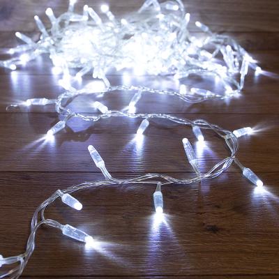 Гирлянда светодиодная Кластер 10м БЕЛЫЙ прозрачный ПВХ IP65 статика 230В