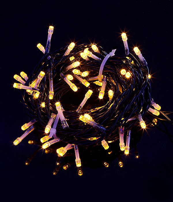 Качественная картинка Светодиодная нить Laitcom, 10м, 24V, 100 LED, IP54, черн. пр., желтый