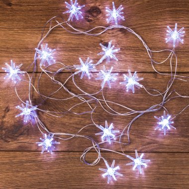 Гирлянда светодиодная Снежинки Neon-Night 2,8 м, прозрачный ПВХ, IP 20, 20 LED, белый