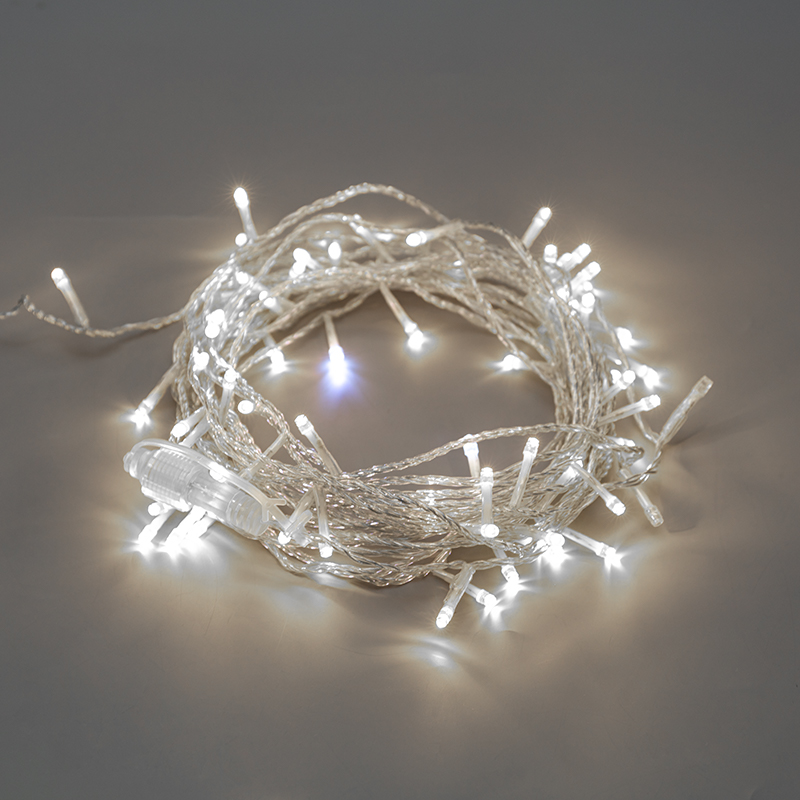 Качественная картинка Гирлянда Нить 10м, с эффектом мерцания, прозрачный провод, IP44, 230В, диоды БЕЛЫЕ