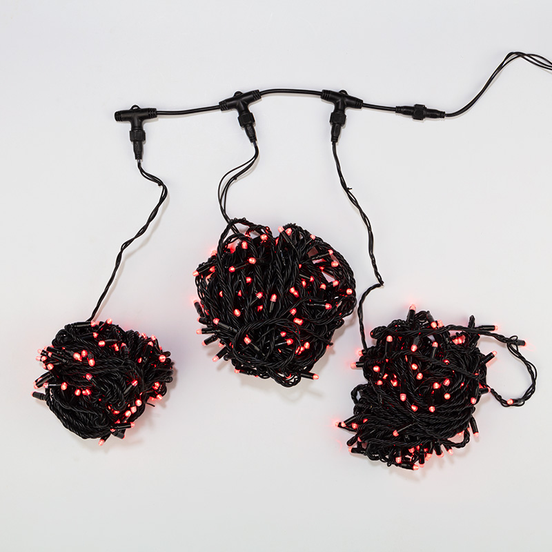 Качественная картинка Гирлянда NEON-NIGHT ClipLight 24V, 3 нити по 20 м, динамика, Красный