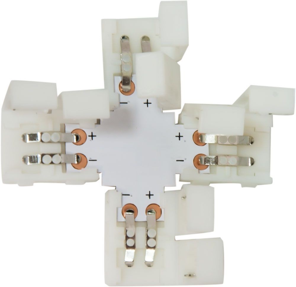 Качественная картинка Комплект Х коннекторов с соединителем для светодиодной ленты Feron (5050/10мм), LD191