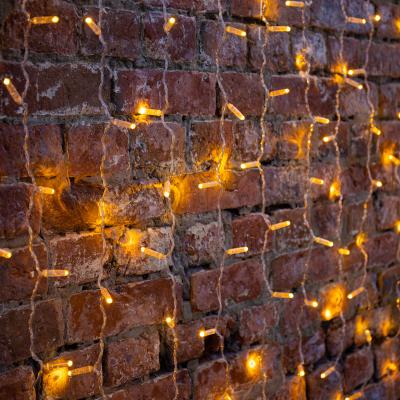 Светодиодный занавес NEON-NIGHT 2х1,5м ЖЕЛТЫЙ, прозрачный ПВХ, IP65, постоянное свечение, 230В