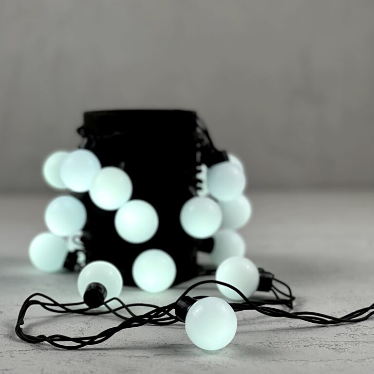 Светодиодная гирлянда «Шарики» Laitcom 5м, 20 LED, Провод Черный Каучук, IP65