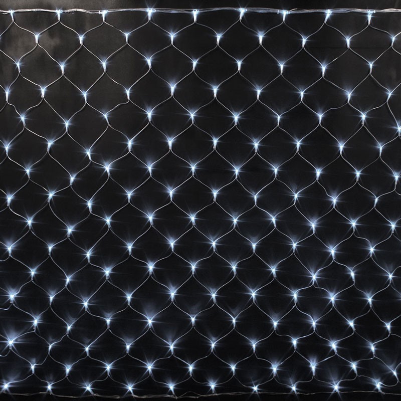 Качественная картинка Светодиодная сетка RichLed 2*1,5 м, 220 В, 8 режимов свечения, цвет синий+белый
