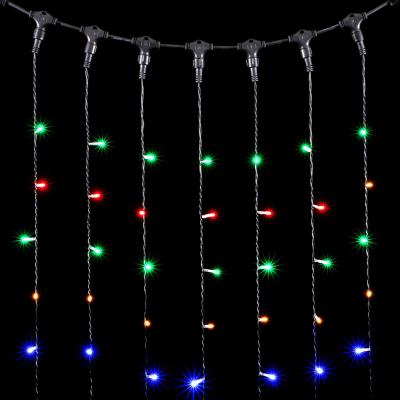 Светодиодный занавес Laitcom, 2x2м, 400 LED, IP54, черный провод, разноцветный