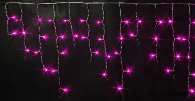Светодиодная бахрома Rich LED 3*0,9 м, 220 В, мерцание, цвет розовый IP 54, прозрачный провод