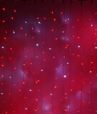 Светодиодный занавес Laitcom 2x3м, 600 LED, IP54, черн. пр., красный