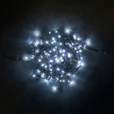 Светодиодная нить Laitcom, 10м,  24V, 100 LED, IP65, с мерц.каждого диода, чер.провод, белый