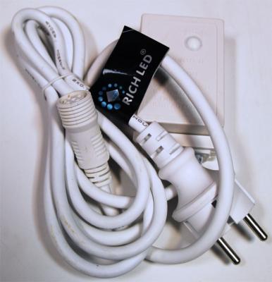 Блок питания Rich LED 1.5 м с КОНТРОЛЛЕРОМ (8 режимов, память) для сеток, белый