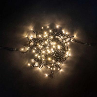 Светодиодная нить с колпачком Laitcom 10м, 100 LED, IP 65, черн.провод, (мерц БЕЛЫЙ ДИОД), т.белый