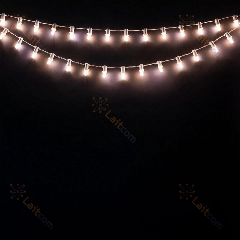 Качественная картинка 21-103 Светодиодная гирлянда Laitcom Mini Belt-Light  шаг10 см, Е14 влагост. (IP54), белый