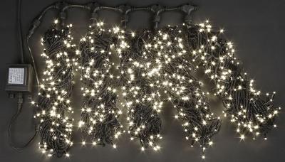 Нити 5 по 20 м, RichLed, 24 В, постоянное свечение, прозрачный провод, цвет теплый белый