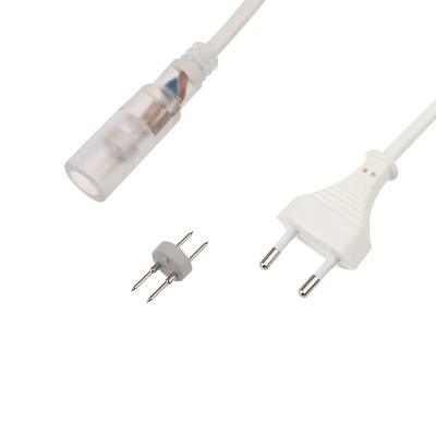 Установочный набор для дюралайта 2W диаметр 10мм (блок питания ПВХ с диодным мостом и вилкой, заглуш