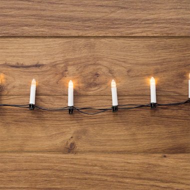 Гирлянда светодиодная Свечи Neon-Night 6 м, темно-зеленый ПВХ, IP20, 30 LED, теп.белый