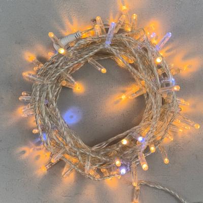 Светодиодная нить с колп. Laitcom 10 м, 220В, IP65, 100led, проз пров, мерц БЕЛ.ДИОД, экстра т.белый