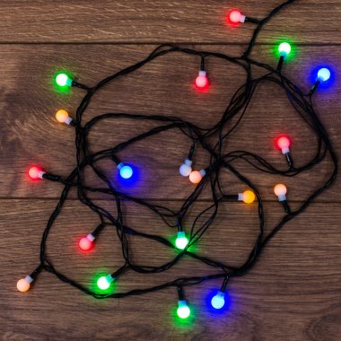 Гирлянда светодиодная Цветные шарики Neon-Night 2,8 м, т.зеленый ПВХ, IP 20, 20 LED, мультиколор