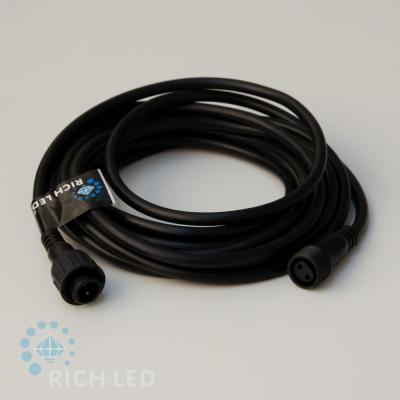 Удлинитель 5 м, 2 pin, 2-х проводной, черный. RichLed