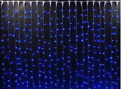 Светодиодный занавес RichLed, 2*1,5 м облегченный, 220 В, постоянное свечение, IP54, цвет синий