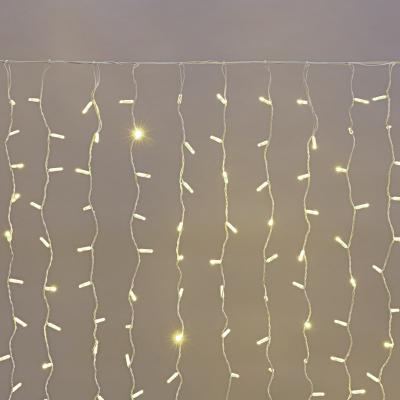 Светодиодный занавес NEON-NIGHT 2х1,5м ТЕПЛЫЙ БЕЛЫЙ, белый ПВХ, IP65, постоянное свечение, 230В