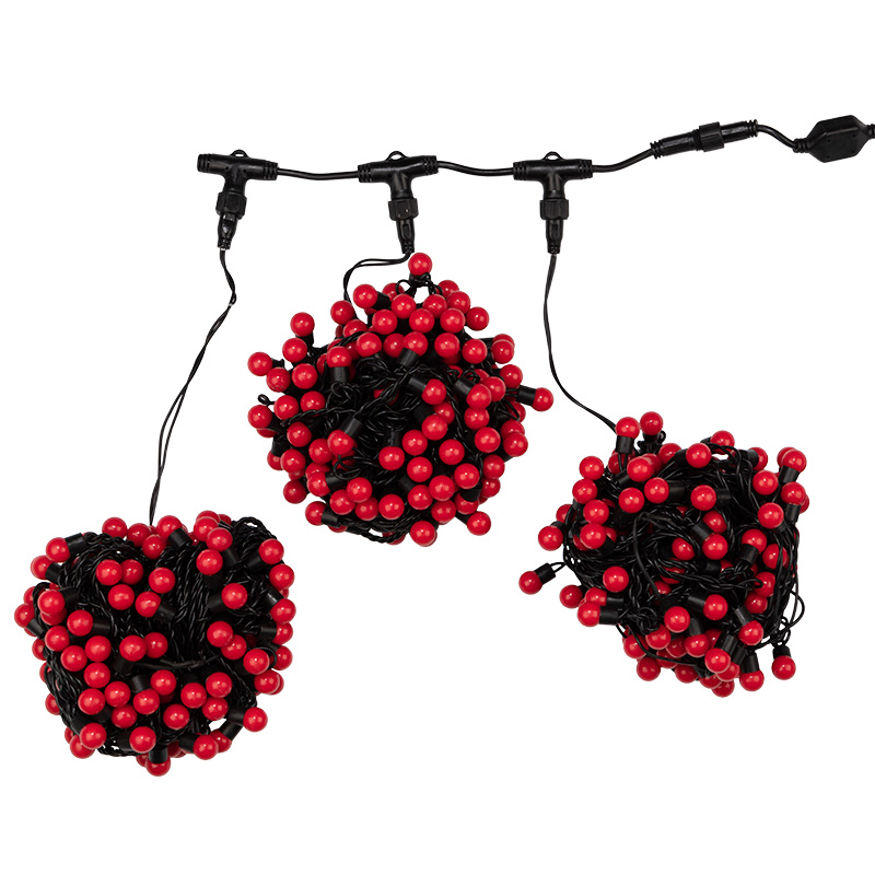 Качественная картинка Гирлянда NEON-NIGHT ClipLight - ШАРИКИ 24V, 3 нити по 20 м, Красный