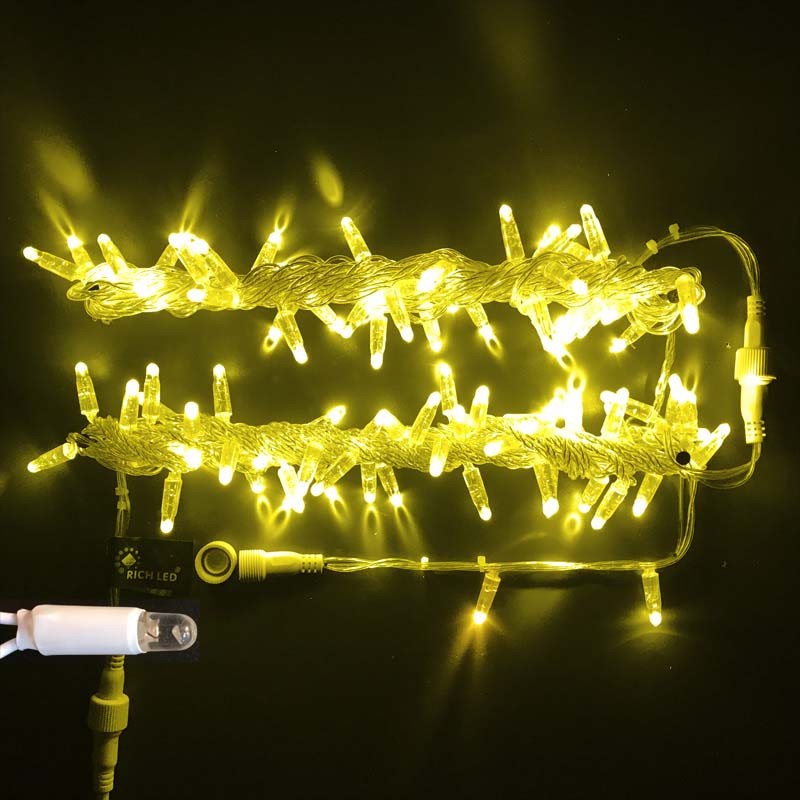 Качественная картинка Светодиодные гирлянды RichLed Нить 10 м, 24 В, пост.свеч, IP 65, герм.колп, белый провод, желтый
