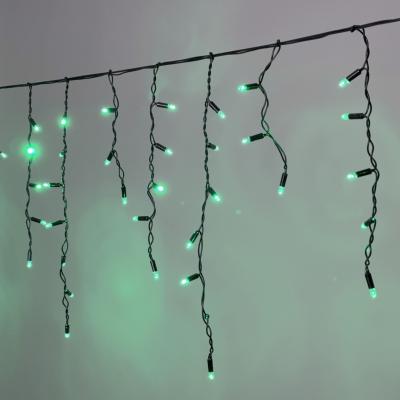 Светодиодная бахрома Laitcom с колпачком 3,1 x 0,5 м, черный провод,120 led, IP65, зеленая