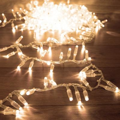 Гирлянда светодиодная Кластер 10м ТЕПЛЫЙ БЕЛЫЙ прозрачный ПВХ IP65 статика 230В