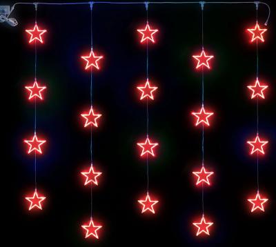 Светодиодный узорный занавес Rich LED Звезды, 2*2, IP54, цвет красный