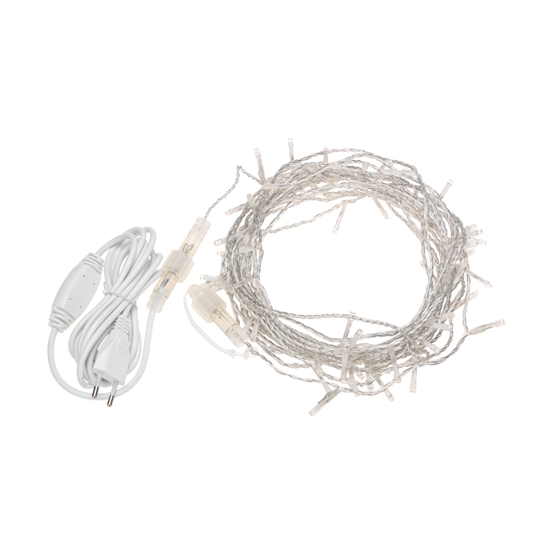 Качественная картинка Гирлянда Нить 10м, с эффектом мерцания, прозрачный провод, IP44, 230В, диоды БЕЛЫЕ