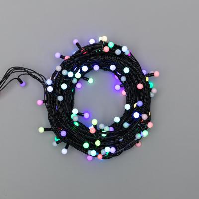 Гирлянда светодиодная Мультишарики Ø13мм 20м RGB черный ПВХ IP65 быстрая смена цвета 230В