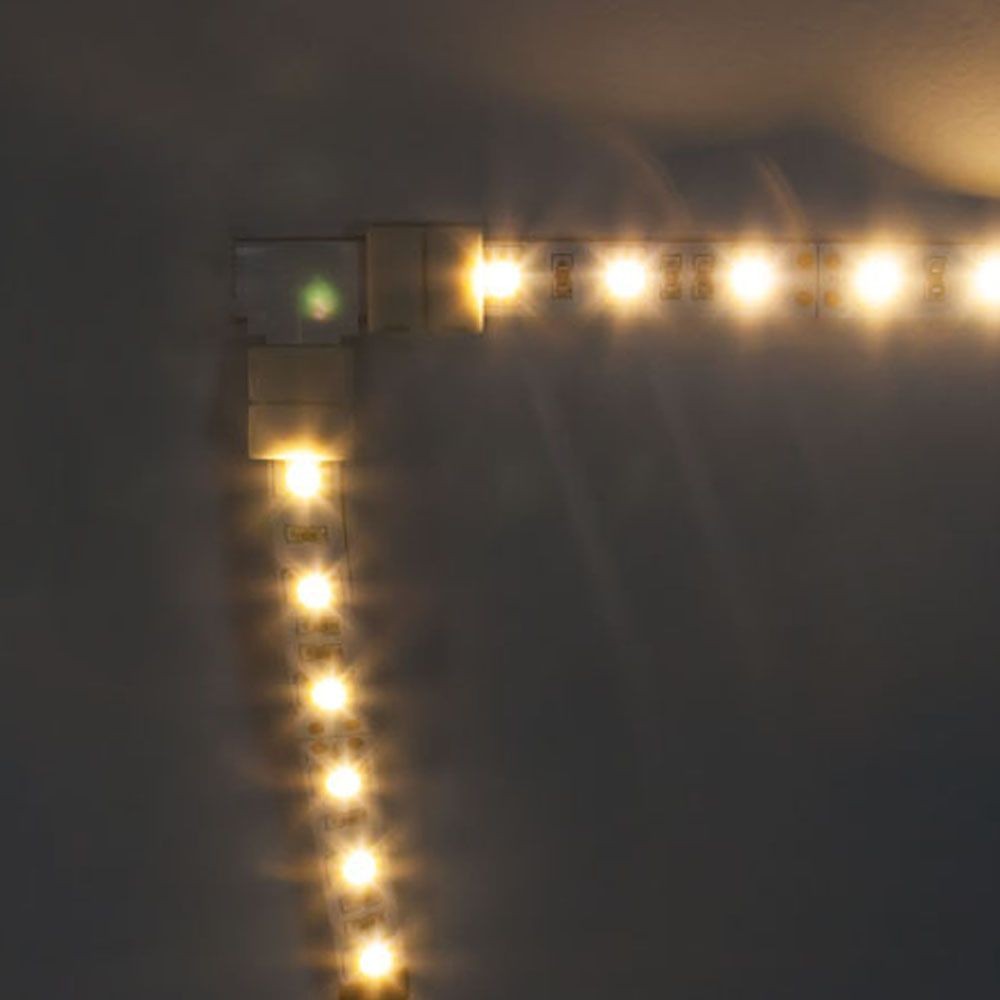 Качественная картинка Комплект L коннекторов с соединителем для светодиодной ленты Feron (5050/10мм), LD185