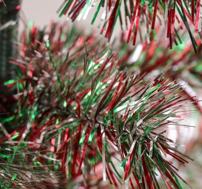 Ёлка радуга с красным 120 см, d нижнего яруса 43 см, d иголок 6см, 110 веток, пласт подст.