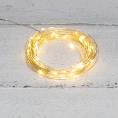 Светодиодная гирлянда Роса Neon-Night, 10м, 100 LED, ПВХ, IP20, USB, теплый белый