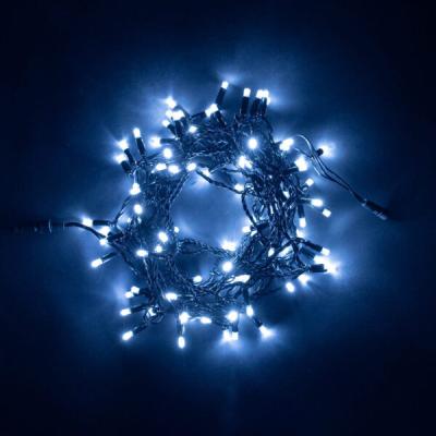 Светодиодная нить с колпач. Laitcom 10 м, 24V, IP65, 100 led, черн.пров, мерц.бел.диода, белый