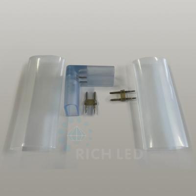 Коннектор RichLed двухсторонний гибкий неон - гибкий неон, прозрачный Г-образный