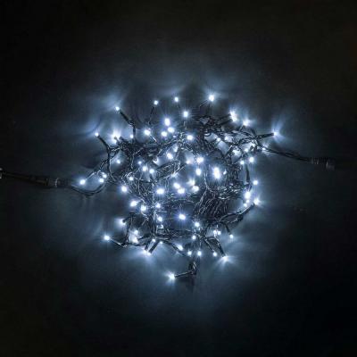 Светодиодная нить с колпачком Laitcom 10 м, 100 LED, IP65, черн.провод, (мерцание БЕЛЫЙ ДИОД), белый
