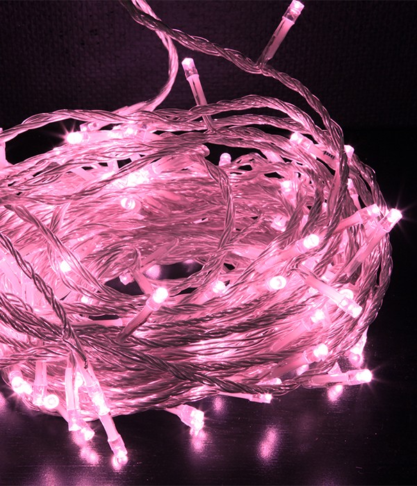 Качественная картинка Комплект гирлянды Laitcom с контр.60м., 3x20м, 24V, прозр. пр., силикон, светло розовый